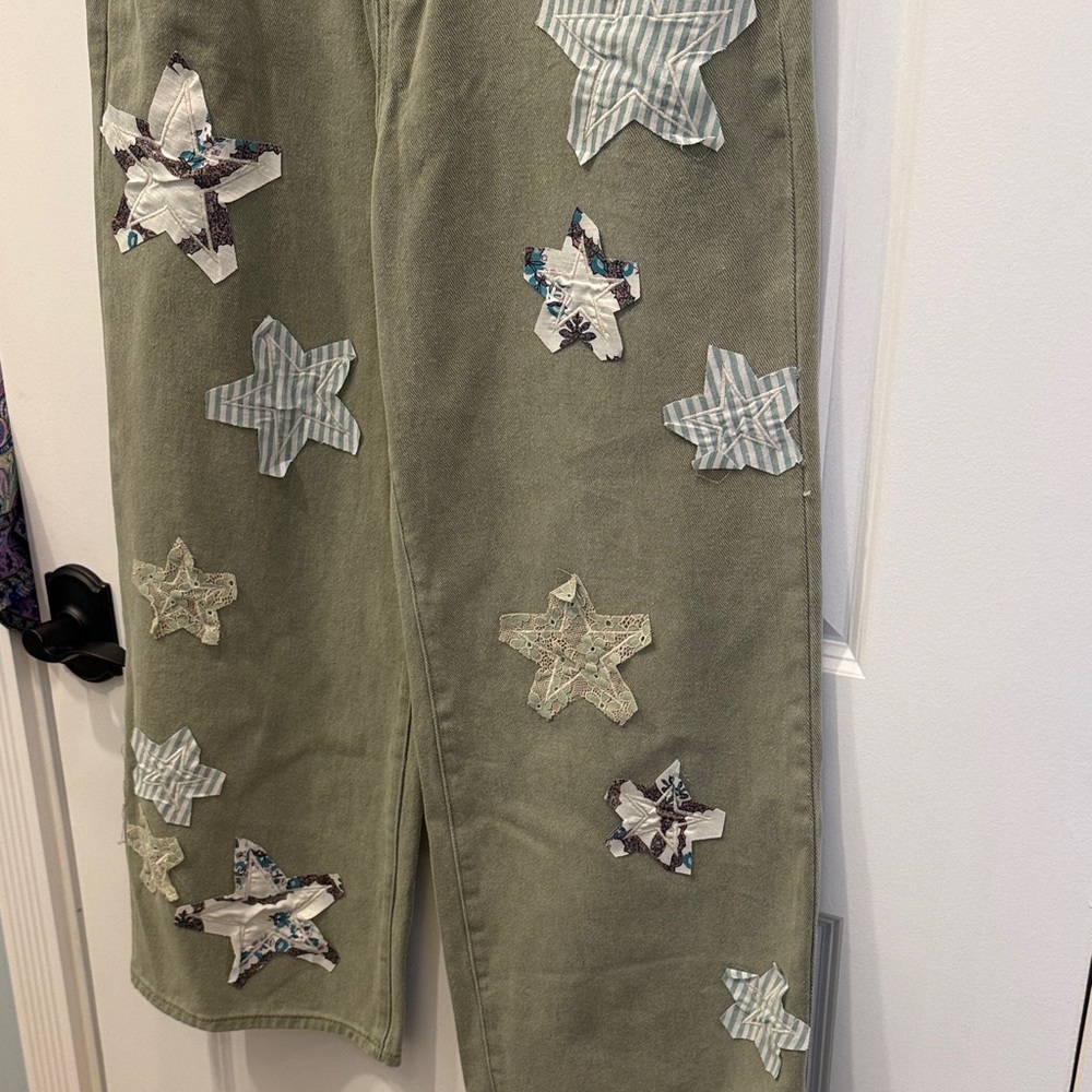 POL Olive Patchwork Trousers - image 4